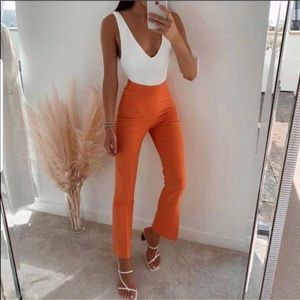 ZARA MINI FLARE PANTS ORANGE
